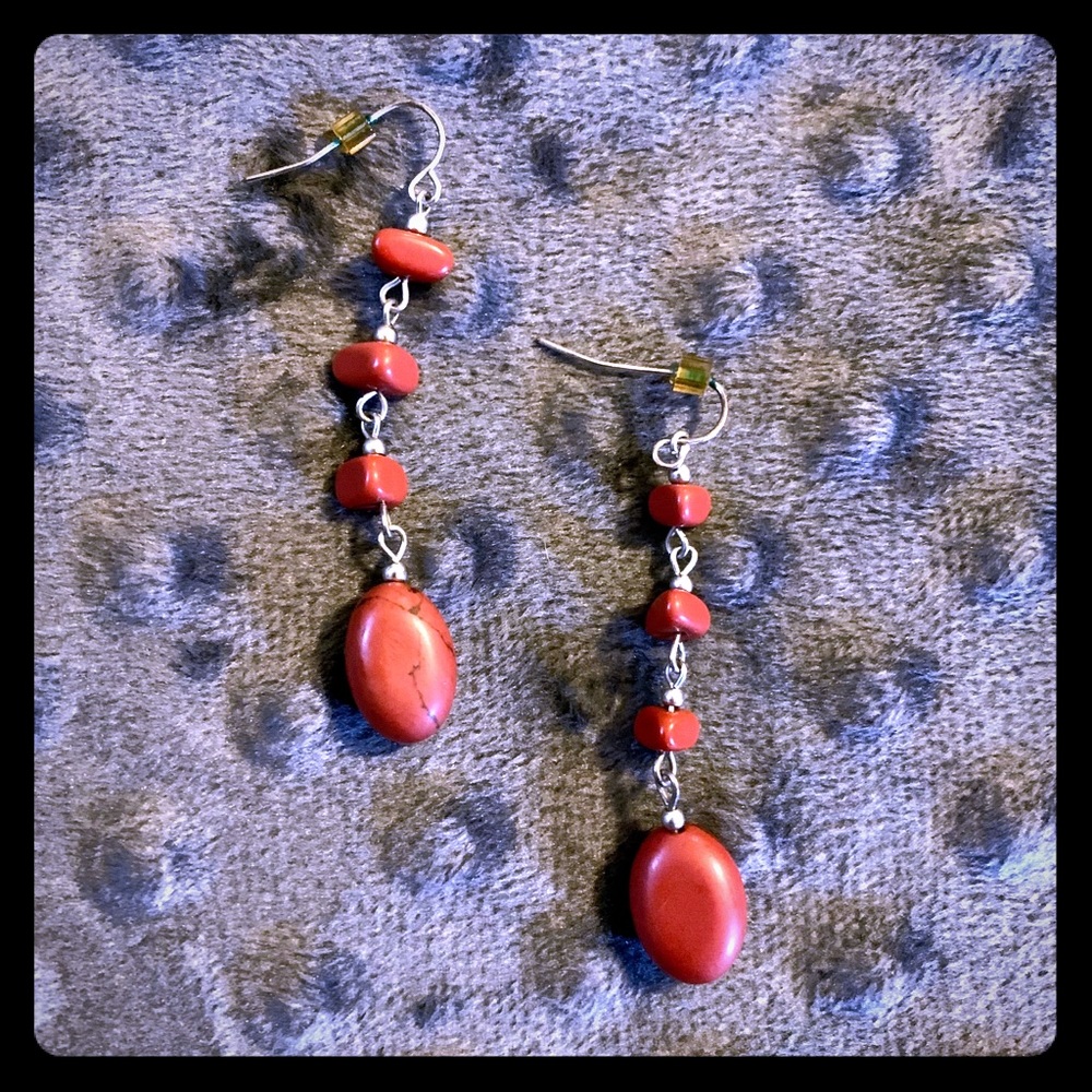 CHAPS by Ralph Lauren Red Beaded Dangle Earrings